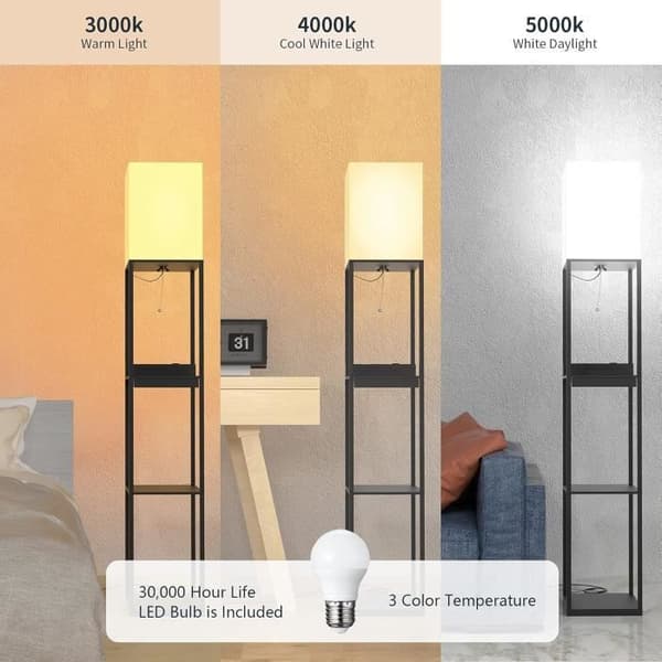 Lampfotogen - SUNMORY - Modell med 3 Färgtemperaturer - 2 USB-portar - Massivt trä - 1 Låda