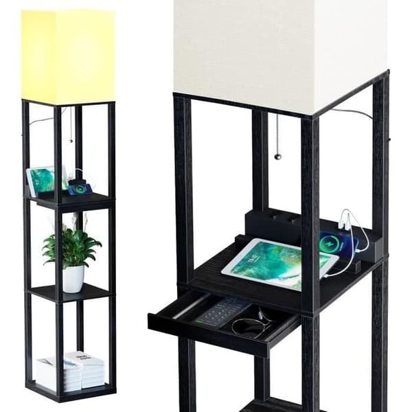 Lampfotogen - SUNMORY - Modell med 3 Färgtemperaturer - 2 USB-portar - Massivt trä - 1 Låda