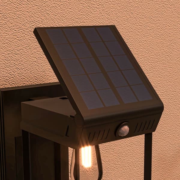 Solärvägglampa, 14x24x24 cm, Svart