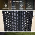 Miniatyrbillede 4 af 9: Solcellelampe, Rattan-Design, 15.5x15.5x46 cm, Sort