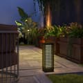 Miniatyrbillede 2 af 9: Solcellelampe, Rattan-Design, 15.5x15.5x46 cm, Sort