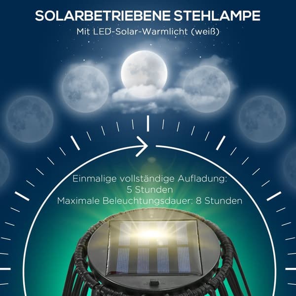 Trädgårdslampa, Solarlampe, 34x34x56 cm, Svart