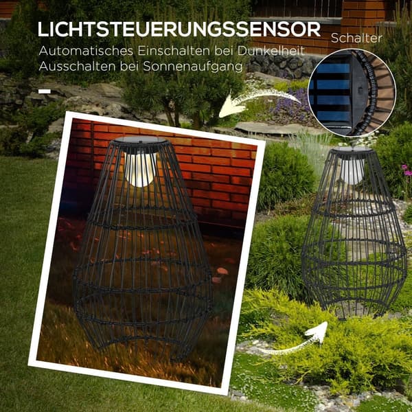 Trädgårdslampa, Solarlampe, 34x34x56 cm, Svart