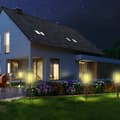 Miniatyrbillede 2 af 9: Solcellelys, Udendørs 4er-Set Havebelysning IP44, Ø12 x H72 cm, Sort