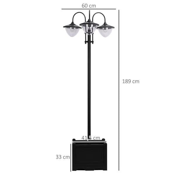 Trädgårdslampa, Solarleuchte, 60x55x189 cm, Svart