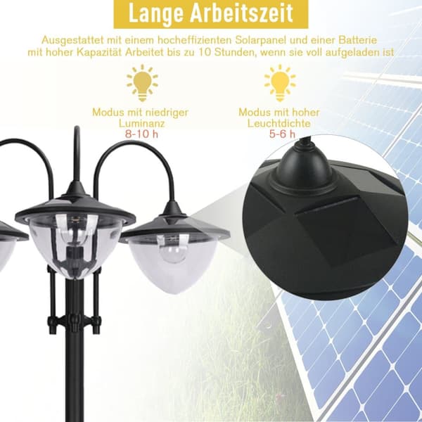 Trädgårdslampa, Solarleuchte, 60x55x189 cm, Svart