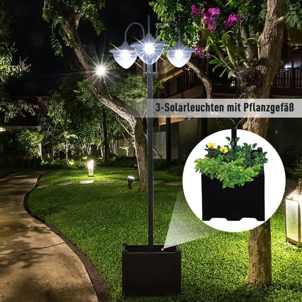 Trädgårdslampa, Solarleuchte, 60x55x189 cm, Svart