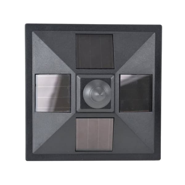 Solärlampa, LED 10 Lumen, 15x15x120 cm, Svart