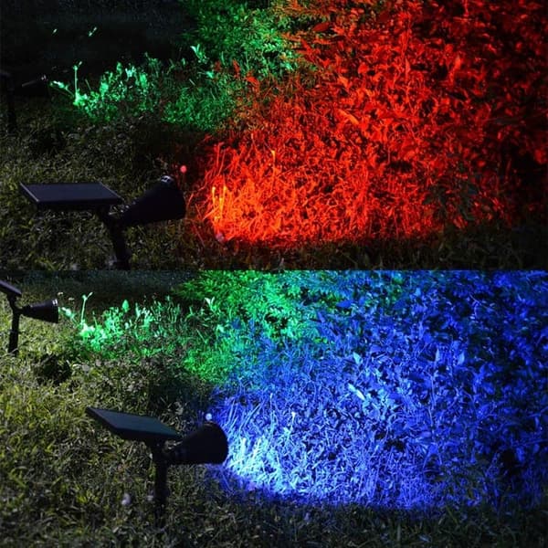 Lollanda Solcellsdriven RGB LED Trädgårdslampa, Gräsmatta Lampa - 4/7 LED, Vattentät, för Stigar och Landskap