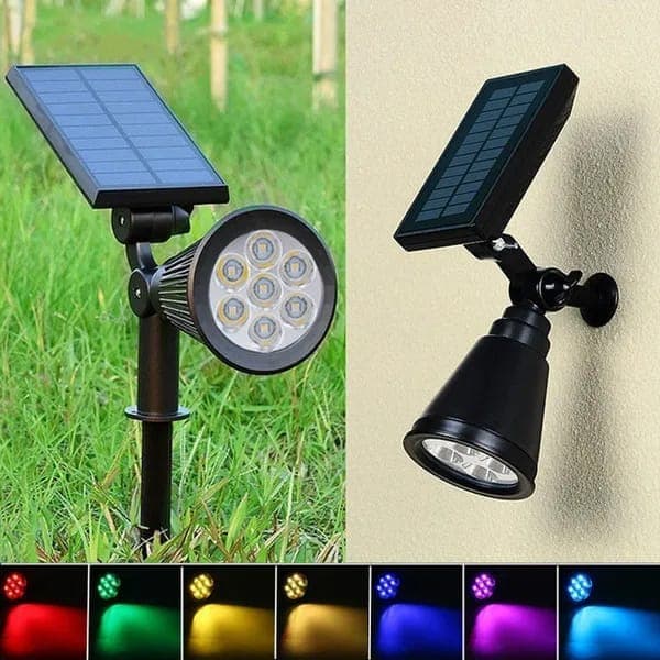 Lollanda Solcellsdriven RGB LED Trädgårdslampa, Gräsmatta Lampa - 4/7 LED, Vattentät, för Stigar och Landskap