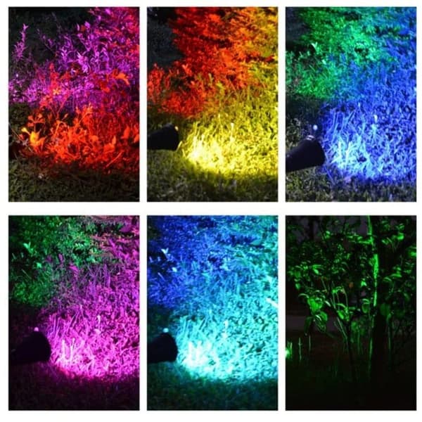 Lollanda Solcellsdriven RGB LED Trädgårdslampa, Gräsmatta Lampa - 4/7 LED, Vattentät, för Stigar och Landskap