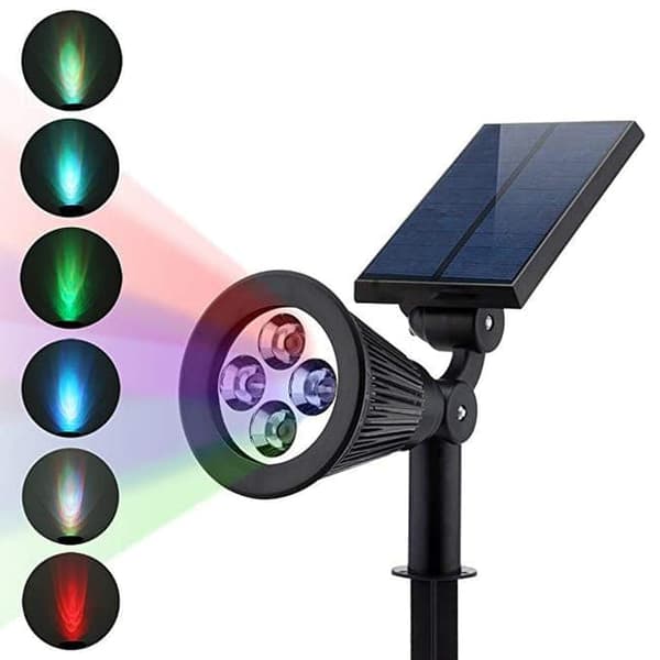 Lollanda Solcellsdriven RGB LED Trädgårdslampa, Gräsmatta Lampa - 4/7 LED, Vattentät, för Stigar och Landskap