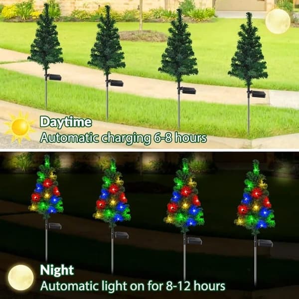 Lollanda Solcellsdriven Julgranslampa - 1 st, Gräsmatta Lampa, LED Färgljus, för Trädgård, Terrass och Fest