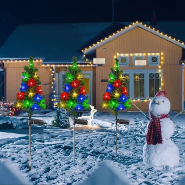 Lollanda Solcellsdriven Julgranslampa - 1 st, Gräsmatta Lampa, LED Färgljus, för Trädgård, Terrass och Fest