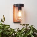 Miniatyrbillede 2 af 4: BRILLIANT udendørs væglampe CABAR - E27 - 1x40W - Mørkt træ og sorte farver