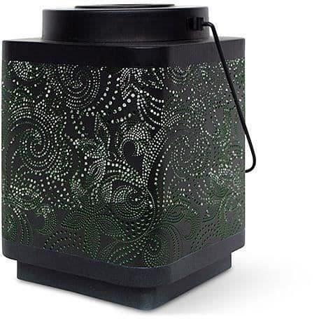 Aurinkokennolla toimiva lyhty - GARDEN ID Attract - Vihreä 16 x 16, korkeus 23 cm - 6-8 tunnin akunkesto - Mobiililaite - Virtapainike.