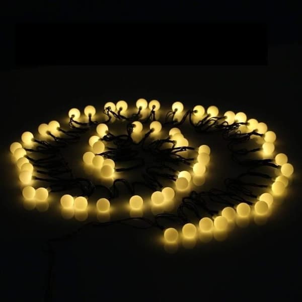 Billy solcellsgirlang - LUMI JARDIN - 60 LED-lampor - 6,9 cm - Varmvit