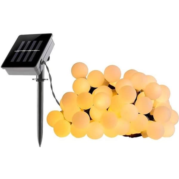Billy solcellsgirlang - LUMI JARDIN - 60 LED-lampor - 6,9 cm - Varmvit