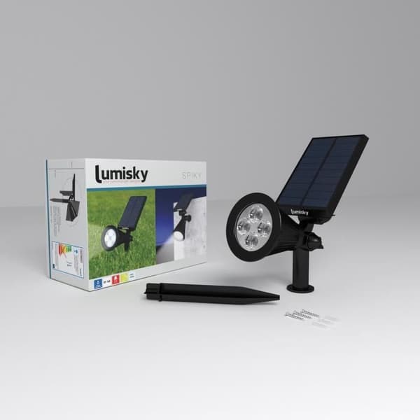 LUMISKY 2 vedenpitävän aurinkokennovalaisimen setti - 4 valkoista LEDiä - 200 lm - kääntyvä pää 90 °C:ssa