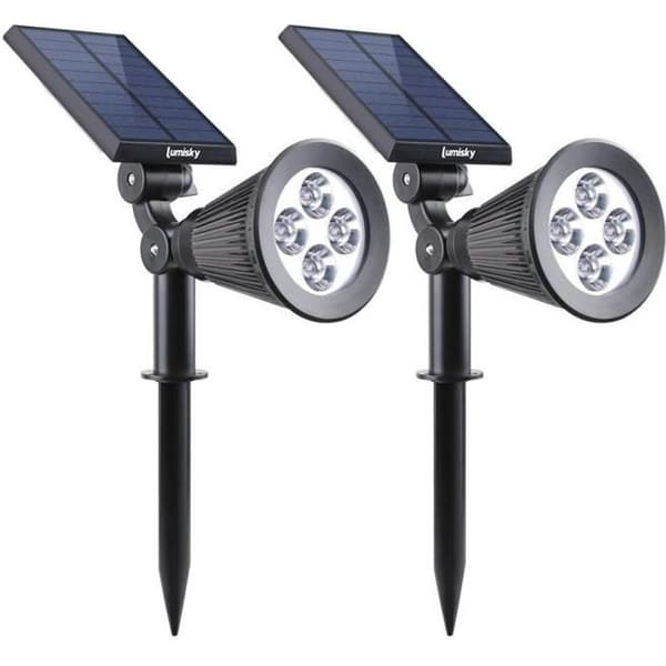LUMISKY 2 vedenpitävän aurinkokennovalaisimen setti - 4 valkoista LEDiä - 200 lm - kääntyvä pää 90 °C:ssa