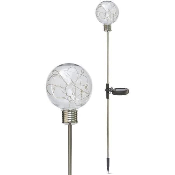 Solarborder - GARDEN ID-lampe - Ø8 h70 cm - Driftstid 6 til 8 timer - Tænd/sluk-knap - Genopladeligt AAA-batteri