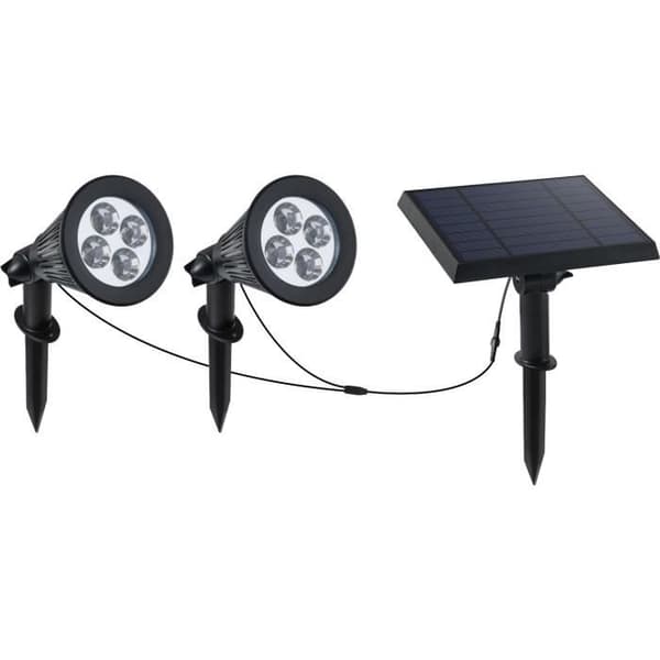 LED-aurinkokennovalaisin - LUMI JARDIN - Family Spiky - 3 W - Viileä valkoinen - PVC - Musta
