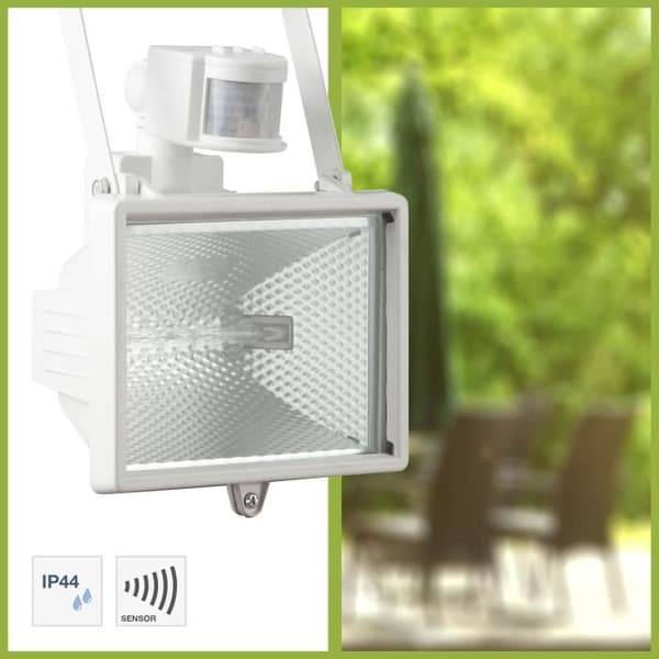 BRILLIANT Spotlight med detektor TANKO - R7s - 1x400W - Hvid farve