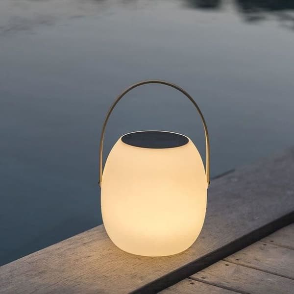 Solcellsdriven bärbar lampa - LUMISKY - JIMMY - vit LED - H34 cm - USB-laddningsport