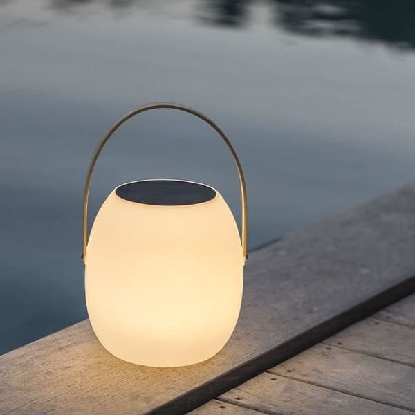 Solcellsdriven bärbar lampa - LUMISKY - JIMMY - vit LED - H34 cm - USB-laddningsport