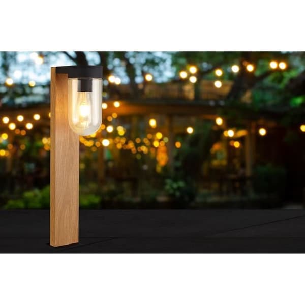 CABAR ulkopollari - BRILLIANT - tumma puu/musta - metalli/lasi E27 1x40W
