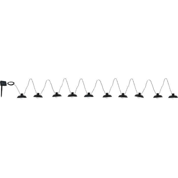 Aurinkokennovaloketju - Luna - 5 m - Musta - 10 lamppua - 50 lumenia - USB-ladattava