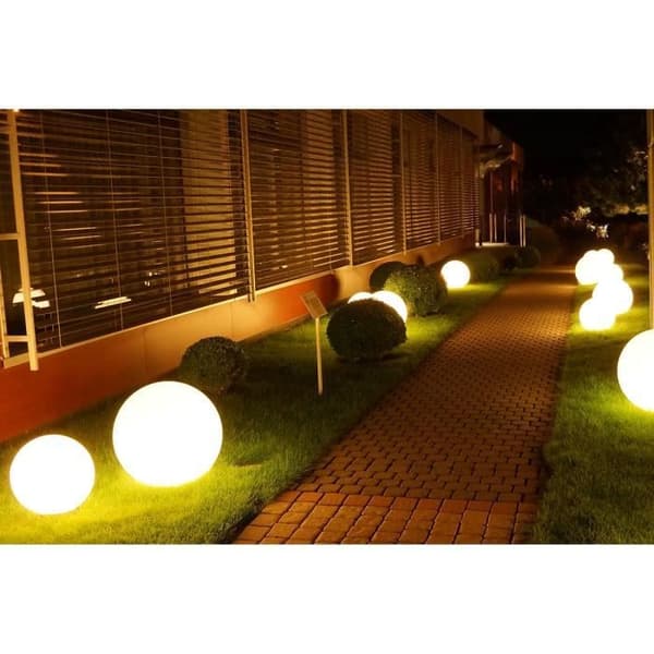 LUMISKY - Trådbunden utomhuslampa med LED-kula - vit BOBBY - Ø50cm E27-sockel