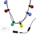 Pikkukuva 1 / 4: LED-juhla Guinguette -valosarja - LUMISKY - monivärinen - 10 lamppua - 6,5 m