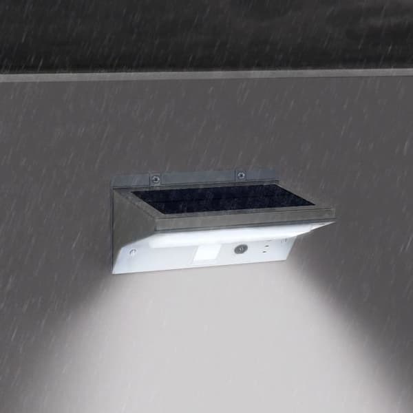 LUMISKY Vattentät solcellsvägglampa för utomhusbruk med detektor - 21 LED-lampor - 330 lm - Roterbar vid 120 °C