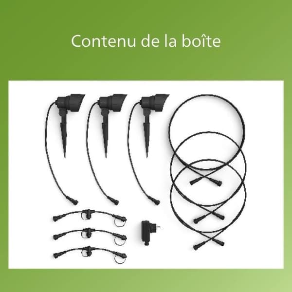 3-pack PHILIPS GardenLink utomhusspotlights, 24W, 2700K, IP44