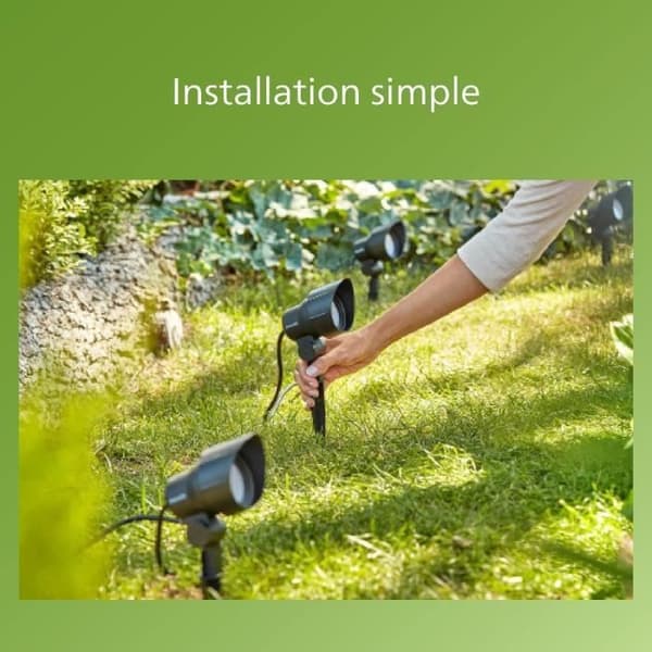 3-pack PHILIPS GardenLink utomhusspotlights, 24W, 2700K, IP44