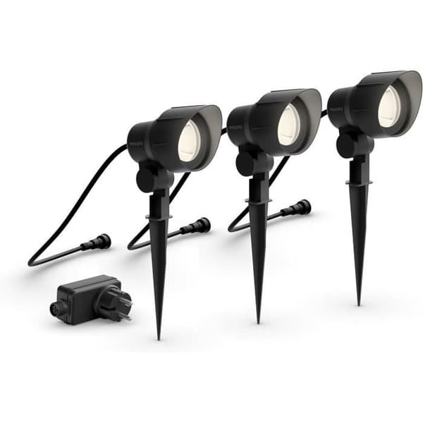 3-pack PHILIPS GardenLink utomhusspotlights, 24W, 2700K, IP44