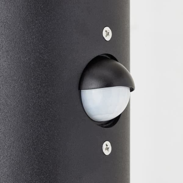 Sergioro Udendørs Applique 2L med detektor, Depoli Sort, 2x27 20W, pære medfølger ikke