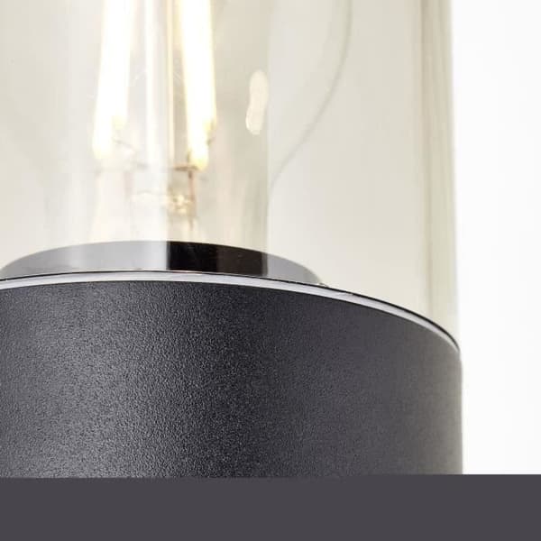 Sergioro Udendørs Applique 2L med detektor, Depoli Sort, 2x27 20W, pære medfølger ikke