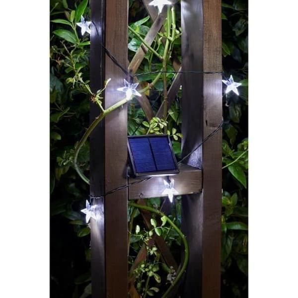 SMARDTV Solcelledrevne udendørs lyskæder - Ultra 50 LED-stjerner - Kold hvid - 11,8 m - 2 års garanti