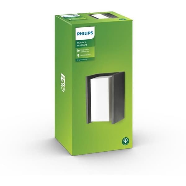 Philips Bridge vägglampa - Antracit - 1x15W - LED