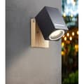 Miniatyrbillede 2 af 4: BRILLIANT - GALENI udendørs væglampe - sort/natur - metal/glas GU10 1x20W