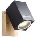 Miniatyrbillede 1 af 4: BRILLIANT - GALENI udendørs væglampe - sort/natur - metal/glas GU10 1x20W