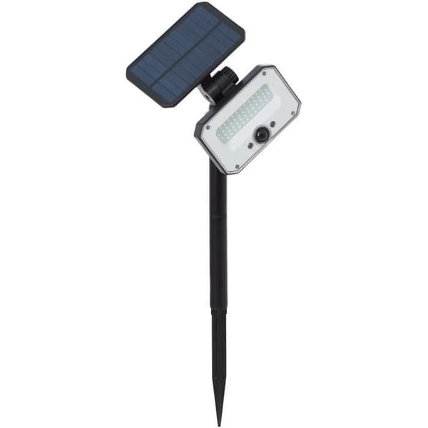 Udendørs spotlight med spyd - BRILLIANT - JOPLIN - LED og solcelle - Detektor - Plastik og glas - 4 W - Sort
