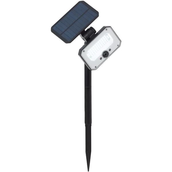 Udendørs spotlight med spyd - BRILLIANT - JOPLIN - LED og solcelle - Detektor - Plastik og glas - 4 W - Sort