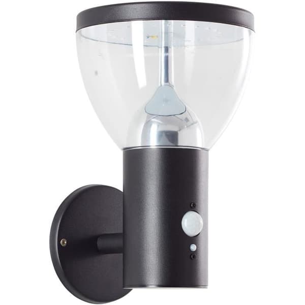 Utomhusvägglampa - BRILLIANT - TULIP - LED och solcell - Rörelsedetektor - Rostfritt stål och plast - 4 W - Svart