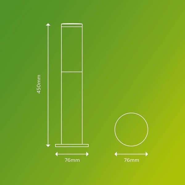 PHILIPS Utrecht ulkopollari - Metalli - LED - 1x20W - Harmaa - Nykyaikainen - Design