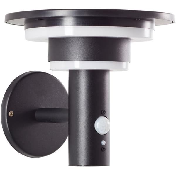 Utomhusvägglampa - BRILLIANT - GARVINA - LED och solcell - Rörelsedetektor - Rostfritt stål och plast - 4 W - Svart
