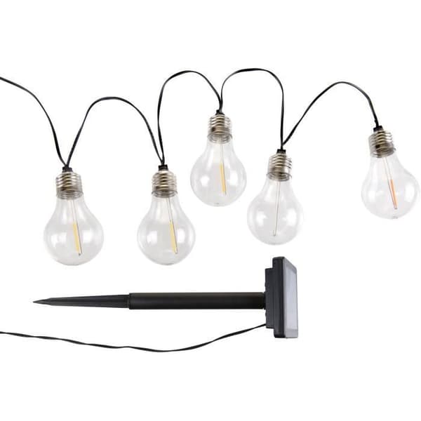 GALIX solcellsljusslinga - 10 flerfärgade LED-glödtrådar - Utomhus