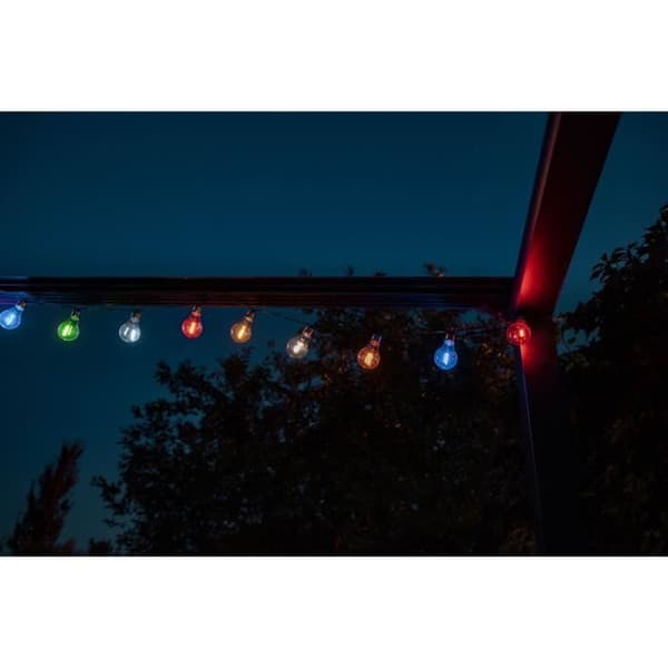 GALIX solcellsljusslinga - 10 flerfärgade LED-glödtrådar - Utomhus
